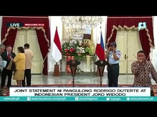 Joint Statement ni Pangulong Rodrigo Duterte at Indonesian President Joko Widodo