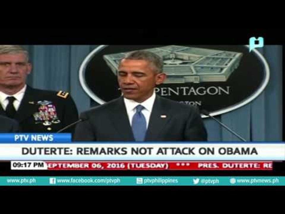 President Rody Duterte: Remarks not attack on President Obama