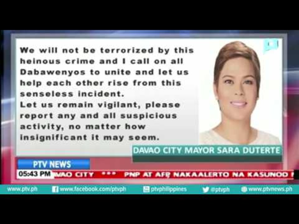 Pamahalaan ng lungsod ng Davao, tiniyak ang tulong sa pamilya ng mga biktima ng pagsabog