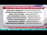 Listahan ng mga bagong presidential appointees