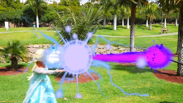 Spiderman Flushes Down the Toilet w Frozen Elsa Ice Cream vs maleficent in Real Life