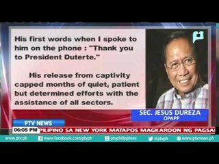 Napalayang Norwegian hostage, nagpasalamat kay Pres. Duterte