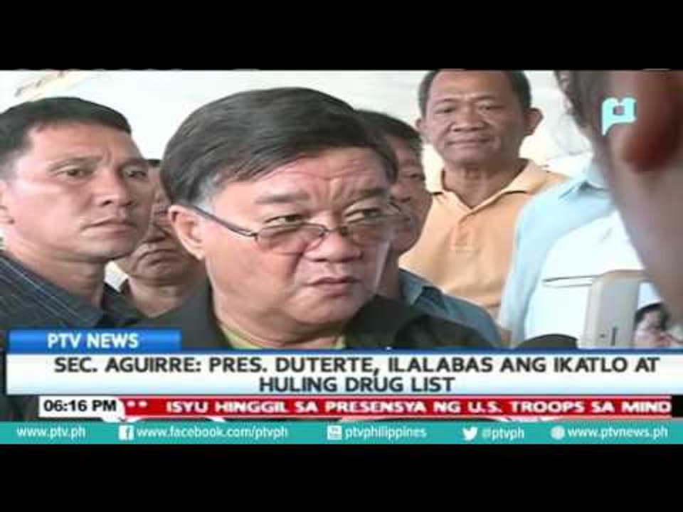 Sec. Aguirre: Pres. Duterte, ilalabas ang ikatlo at huling drug list