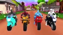 Spiderman Colors | Spiderman Nursery Rhymes Songs For Kids | Spiderman Colors Vehicle MotorBike Boat