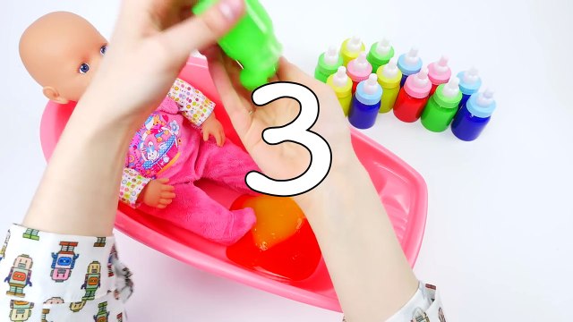 Numbers Counting Baby Doll Colours Slime Bath Time Learn Colors Clay Slime Surprise Toys