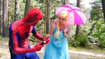 Frozen Elsa & Spiderman Loses His Costume in Real Life ft Skeleton Man, SpiderElsa, Pink Spidergirl