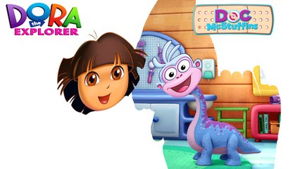 Descargar video: DORA THE EXPLORER & Boots DRESS UP in DOC MCSTUFFINS│DORA LA EXPLORADORA en español│Paint for kids