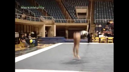College gymnast during floor routine