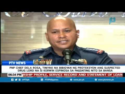 PNP Chief Dela Rosa, tiniyak na bibigyan ng proteksyon si Kerwin Espinosa pagdating nito sa bansa