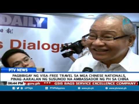 Visa-free travel sa mga Chinese nationals, pinag-aaralan ng susunod na Ambassador ng PH sa China