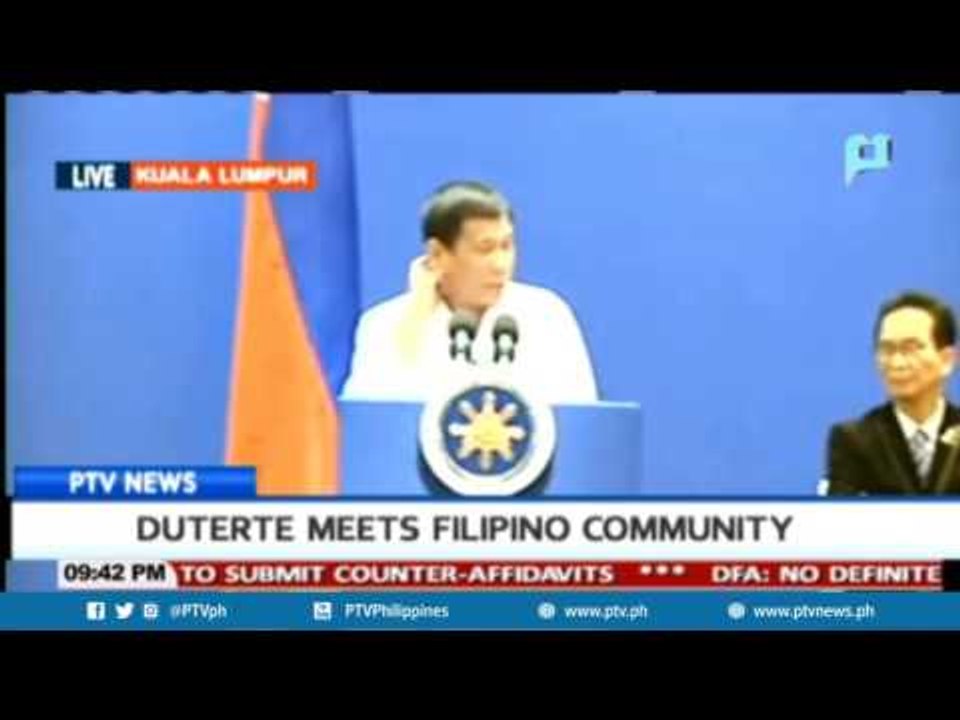 Duterte meets Filipino community in Malaysia