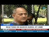 Reactions on Marcos burial at LNMB
