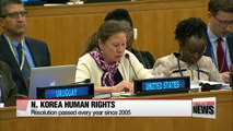 UN General Assembly committee passes N. Korean human rights resolution