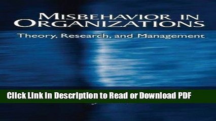 Read Misbehavior in Organizations: Theory, Research, and Management (Applied Psychology Series)