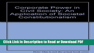 Read Corporate Power in Civil Society Free Books