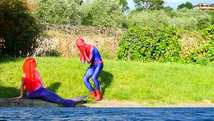 Frozen Elsa & Spiderman Become Mermaid Underwater Vs Shark! W/ Princess Ariel! Funny Superheroes