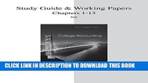 Best Seller Study Guide and Working Papers for College Accounting  (Chapters 1-13) Free Read