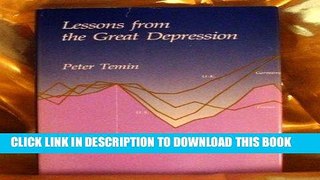 Ebook Lessons from the Great Depression: The Lionel Robbins Lectures for 1989 Free Read