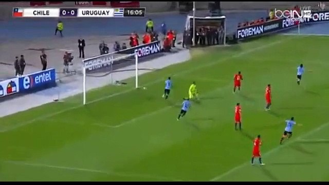 0-1 Edinson Cavani Super Goal HD - Chile vs Uruguay 15.11.2016 HD