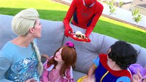 Frozen Elsa Eats a Spider!! Funny spider prank elsa vs spiderman and Disney Princesses in Real life