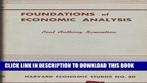Ebook Foundations of Economic Analysis (Harvard Economic Studies, Vol. 80) Free Read