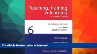 READ  Teaching Training and Learning: A Practical Guide FULL ONLINE