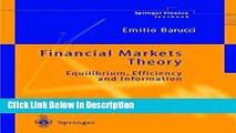 [Download] Financial Markets Theory: Equilibrium, Efficiency and Information (Springer Finance)