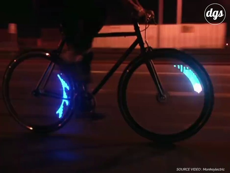 Le résultat de ce système d'éclairage sur vos roues de vélo est bien spectaculaire