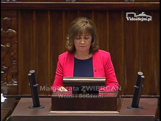Poseł Małgorzata Zwiercan - Wystąpienie z dnia 03 listopada 2016 roku.