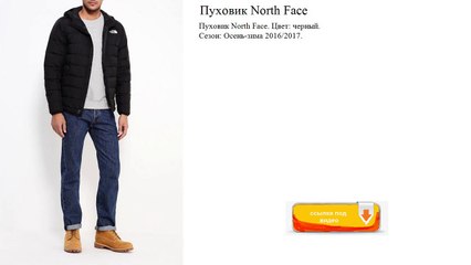 Пуховик North Face чёрный