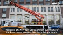 Trump's name removed from New York City apartment building