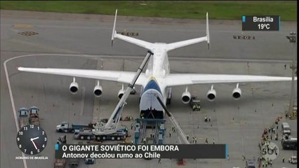 Maior avião do mundo deixa o Brasil com destino ao Chile