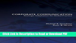 Read Corporate Communication: Strategic Adaptation for Global Practice Free Books