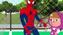 Masha And Spiderman Learning To Play Tennis