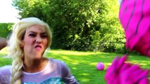 EVIL ELSA CHAINS Spiderman & Frozen Elsa! w/ Pink Spidergirl Princess Anna! Funny Superhero Video :)