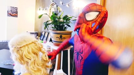 SPIDERMAN HURTS VS GHOST & FROZEN ELSA !! Spiderbaby vs Spidergirl FREAK w/ Joker Prank