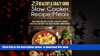 GET PDFbook  23 Healthy   Crazy Good Slow Cooker Recipe Meals: a perfect fit for those willing to