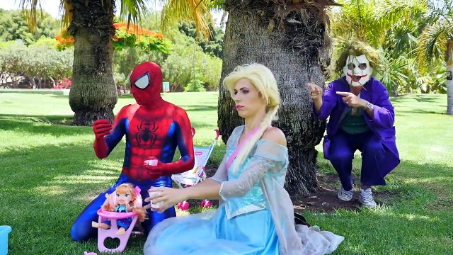 Frozen Elsa & Spiderman Baby with Poop Princess Anna Joker Super Joke Hero In Real Life