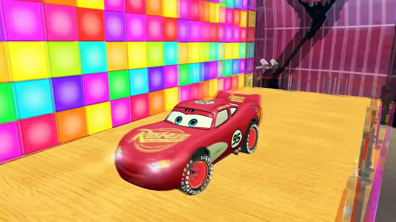 Spiderman Dance Disney Cars Pixar Lightning McQueen Nursery Rhymes (Colorful Dance Room)