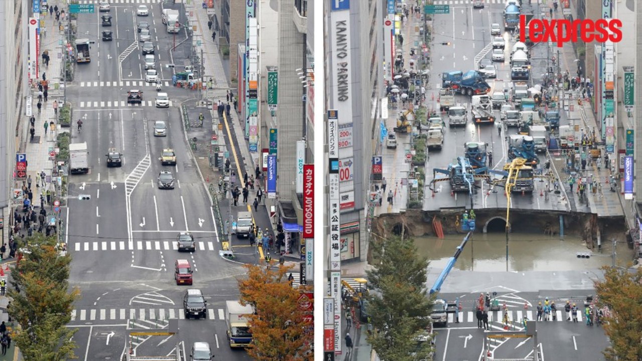 Japon: l'avenue effondrée rouverte en un temps record