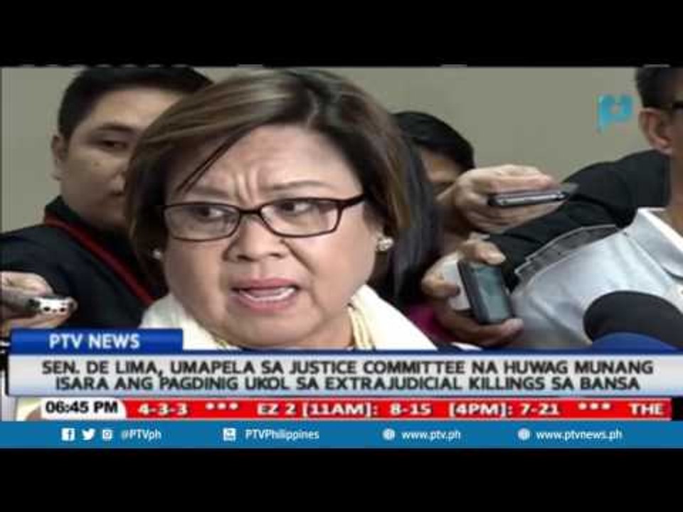 Sen. De Lima, umapela sa Justice Committee na huwag munang isara ang pagdinig ukol sa EJK sa bansa