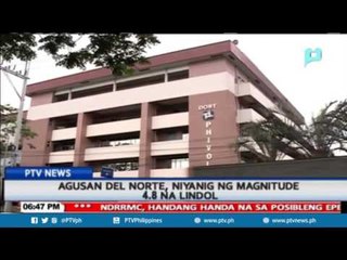 Agusan Del Norte, niyanig ng magnitude 4.8 na lindol