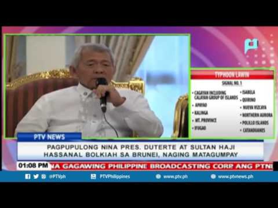 Pagpupulong nina Pres. Duterte at Sultan Haji Hasanal Bolkiah sa Brunei, naging matagumpay