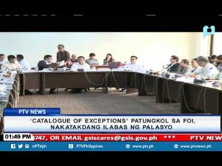 'Catalogue of Exceptions' patungkol sa FOI, nakatakdang ilabas ng palasyo