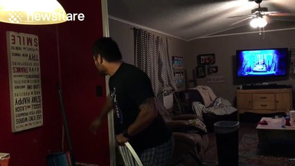 Man comes up with VERY bizarre way to turn on the light