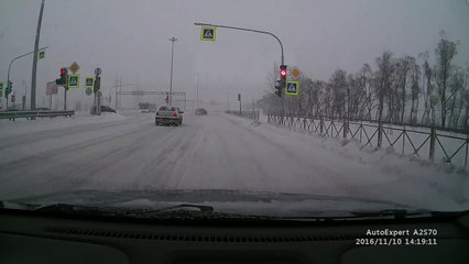 Le tamponnage par l'arrière sur la neige.