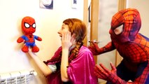 Rainbow Super Spiderman Epic Fail w/ Frozen Anna Baby Spider Princess Elsa & Funny Superhero