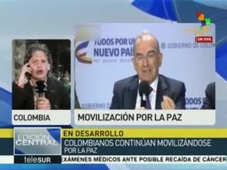 Colombianos se movilizan en respaldo al nuevo acuerdo de paz