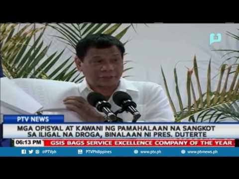 Mga opisyal at kawani ng Pamahalaan na sangkot sa iligal na droga, binalaan ni Pangulong Duterte