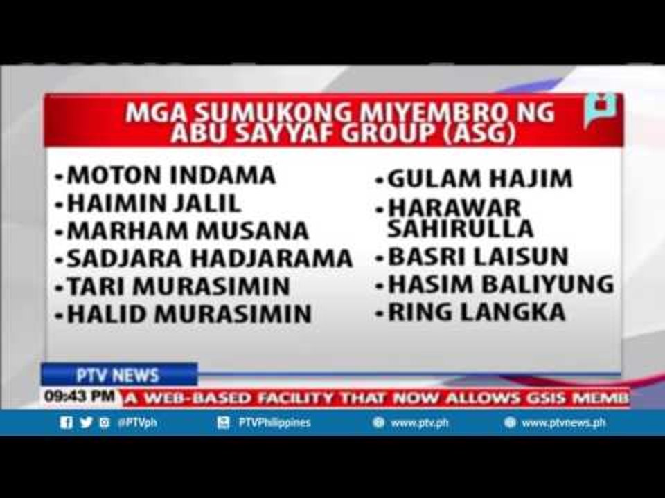 11 members of Abu Sayyaf Group surrender to gov't authorities